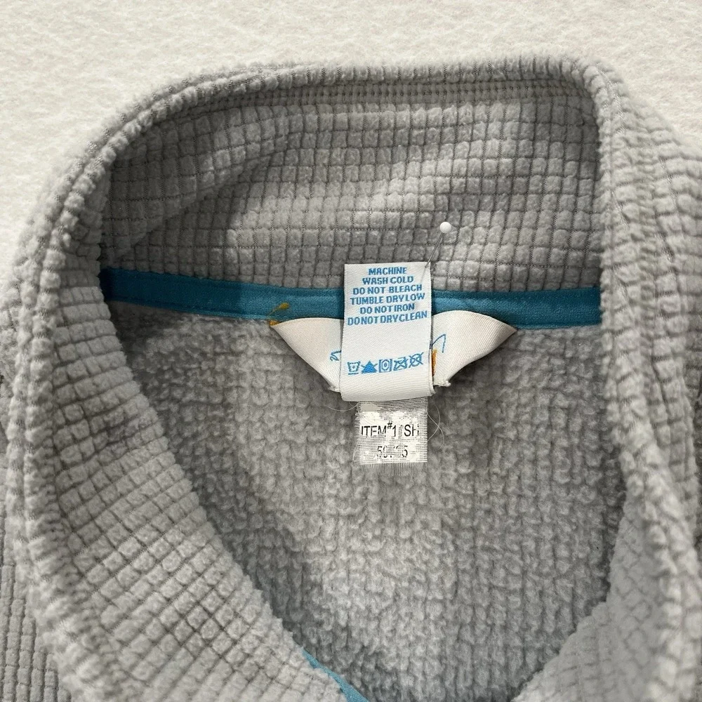 Orvis Sweater Mens XLarge Gray 1/4 Zip Trout Bum Waffle Knit Pullover Casual